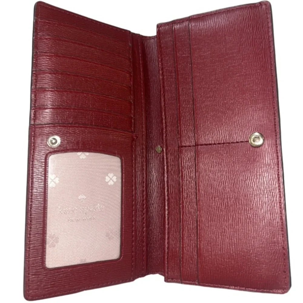 Kate Spade Margaux Slim Bifold Continental Wallet - Pink/Cherry